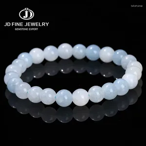 STRAND JD Hoge kwaliteit Imitatie Aquamarine Chalcedony Round Bead armbanden vrouwen charme 6 8 10 mm stretch armband Meditatie sieraden