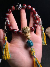 STRAND SIERADEREN BANGEN VOOR DRAAG PULLESERA HOMBRE CHARM Gift Puur Natuurlijk Old Bodhi ingelegde Turquoise Bracelet S925 Silver Ethnic Style