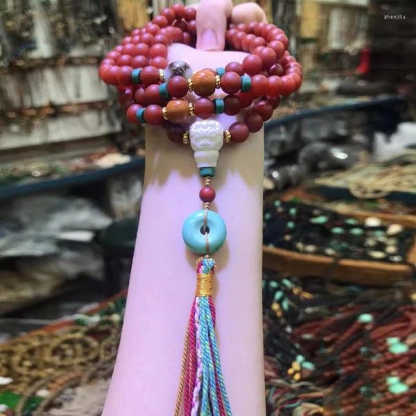 Joyería de hebra, venta al por mayor, ágata roja meridional, cuentas tibetanas, accesorios de pulsera de Buda