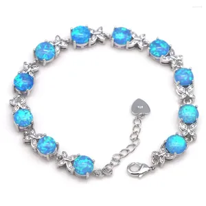 Brin JLB-122 Design bleu et blanc opale de feu géométrique rhodié Bracelet femme vente en gros bijoux de mode cadeau