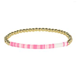 Strand KELITCH 4mm Perlé Polymère Argile Stretch Bracelets Femmes Bracelet Coloré Boho Mode Bijoux Faits À La Main Couple Bracelet En Gros