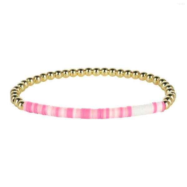 Strand KELITCH 4mm Perlé Polymère Argile Stretch Bracelets Femmes Bracelet Coloré Boho Mode Bijoux Faits À La Main Couple Bracelet En Gros