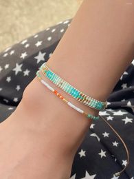 Strand KELITCH Miyuki pulseras de la amistad bohemias cuentas de colores del arco iris brazaletes con dijes joyería para mujeres