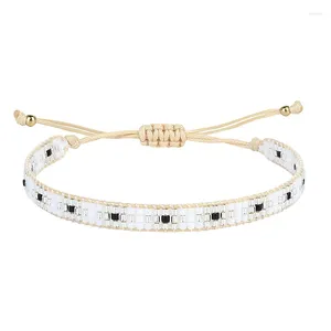Strand KELITCH – Bracelets Miyuki de couleur blanche, Triangle empilable, bijoux d'été bohème faits à la main pour femmes, amitié