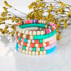 STRAND KELITCH Women armbanden heishi kralen polymeer klei handgemaakte elastische armband sieraden mode man bangle groothandel