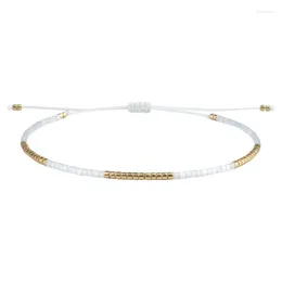 Strand KELITCH Pulseras de mujer Color blanco Amistades Apilables Cuentas de oro ajustables Miyuki al por mayor