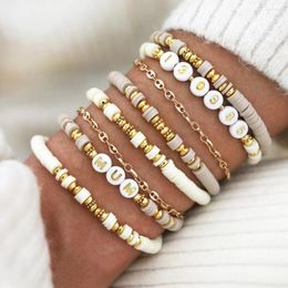 Strand KKBEAD Heishi Disque Perle Bracelets Unafde Or Couleur Spacer Perles Bracelet Bijoux Pour Femmes Ins Mode Pulseras Mujer Moda 2023
