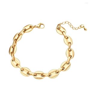 Strand KKBEAD Hight Quality Unfade Gold Plate Chain Bracelets Bijoux Cochon Nez Bracelet Pour Femmes Bijoux Couleur Pulseras