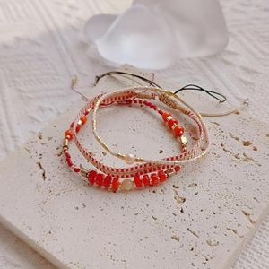 STRAND KKBEAD NATUURLIJKE STEEN SCHAAKBELEIDEN SET TALKE kralen Bracelet Real Pearl Sieraden voor vrouwen Boho handwoven gevlochten Pulsera -accessoires