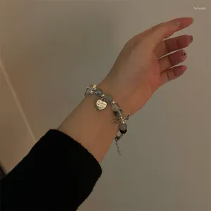 Strand Korean INS Style Niche Design Sense Angel Love Bracelet Perlé Sombre Et Minimaliste DIY Couleur Croix