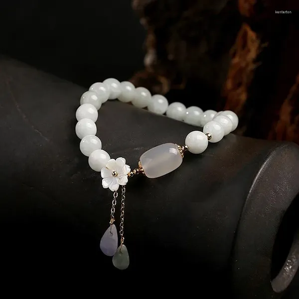 Pulsera coreana de cristal de ópalo blanco, pulseras de cuentas de piedra Natural bohemias para mujer y niña, regalos de joyería de aniversario