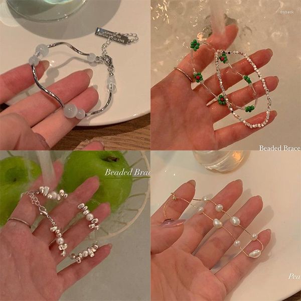 Bracelet de luxe en opale pour femmes, fil tressé en cristal papillon exquis, perles mignonnes, bijoux en perles, vente en gros