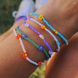 STRAND LADY 2023 Koreaanse bloem regenboog acryl parel handgemaakte kralen armband voor vrouwen meisjes vakantie sieradenfeest groothandel