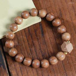 Bracelet de perles de bouddha Xin Wen Wan, brin Lao Shan Tan Xiang Mu Shou Chuan Nian Zhu pour hommes et femmes