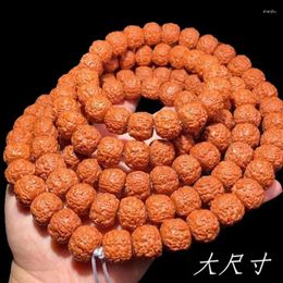 Bracelet de perles Bodhi Rudraksha de grande taille, 15mm, viande complète, écailles de Dragon, Texture