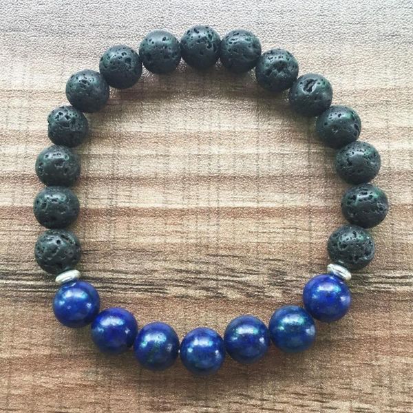 Strand Lava Stone Lapis Lazuli Pulsera Moda para hombres y mujeres Pulseras de intención Yoga Oración Mala Beads Jewelry