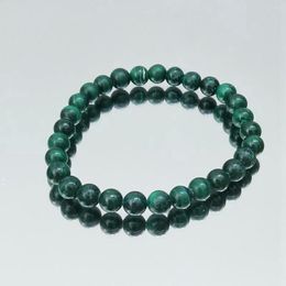 Strand Lii Ji Véritable Pierre Verte Bracelet Malachite 5mm 15cm Femme Bijoux