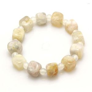 Strand LL – Bracelet en pierre de cristal d'agate cerise naturelle, Design Simple, cuboïde, à la mode, bijoux cadeaux pour petit ami et petite amie