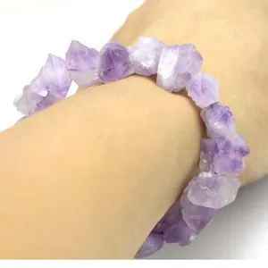 Strand LL – Bracelet en dents d'améthyste naturelle, forme irrégulière, Style Unique, cadeau pour petit ami et petite amie, beaux bijoux