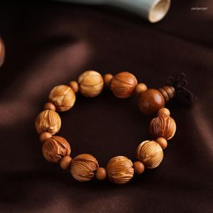 Strand Lotus Sculpté Acajou 12 Bracelet Naturel National Wind Safety Gear Beadwork