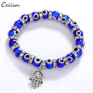 Strand Lucky Blue Eye Fatima Palm Bracelets pour femme Hommes 2023 Mode Hamsa Main Perle Charme Bracelet Amitié Bijoux Couples Cadeaux