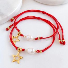 Strand Lucky Red String Bracelets Bijoux Étoile Charme Bracelet Pour Femmes Perle Naturelle Pulseras Mujer Moda 2023 Bijoux De Mode