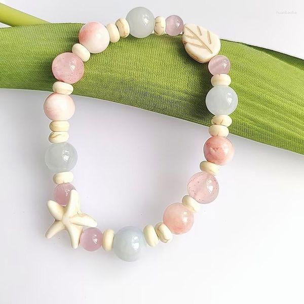 Strand Macaron Color Starfish Ceramic Little Elephant Pulsera de cuentas hecha a mano Sweet Versatile Girlfriend para mujer