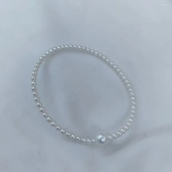 Strand MADALENA SARARA 4-5mm Bracelet de perles d'eau douce blanches forme ronde bonne qualité