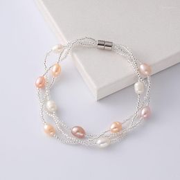 STRAND MAGNETISCHE GEKEEL PEARL -BRACELDE CADEAU VOOR LOVERS GRIVESS INDUCTIE GEOEL WIT DIY KLEINE SIURERY MEISJE EN VROUWEN