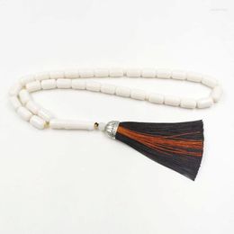 Strand Man Tasbih Marfil de resina blanca 33 45 66 99 Cuentas de oración Regalos musulmanes Accesorios islámicos de Eid Ramadán Joyería de regalo Pulseras árabes