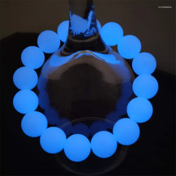 Bracelets Bracelets Lumineux bijoux de lumière de nuit de pierre fluorescente lumineuse brillante dans les perles de yoga sombres pour les femmes