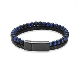 STRAND MANNEN NATUURLIJKE ZWART LAVA STONE BRACKET URN roestvrijstalen armbanden Naam Keepsake Cremation Sieraden voor huisdieras