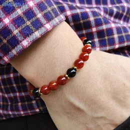 Strand MHS.SUN 1 PC pierre naturelle rouge Jade ronde perles en vrac Bracelet charme à la main énergie Yoga guérison fête bijoux en cristal