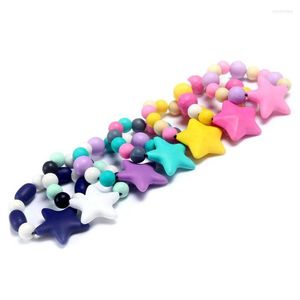 STRAND MHS.SUN Lovely Baby Silicone Armbanden Food Grade Star Chewing Beads Bangles Infant Nursing Sieraden TEETER TEETER TOY ST4009