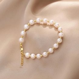 Bracelet perlé de perle en eau douce exquise
