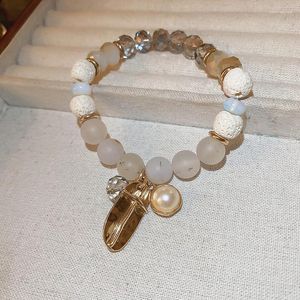 Strand Minar fait à la main multicolore pierre naturelle cristal simulé perles perles croix perlé Bracelet élastique pour les femmes accessoires