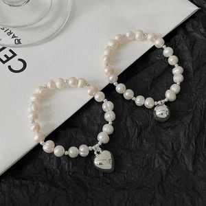 Strand Minar – perles d'eau douce irrégulières de haute qualité pour femmes, Bracelets en cuivre plaqué argent, perles en forme de cœur, bijoux de mariage