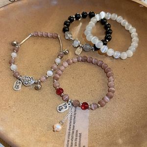 Strand Minar rétro multicolore Transparent opale Agate pierre naturelle perle perles bracelets pour femme pièce de monnaie fleur serrure Bracelet