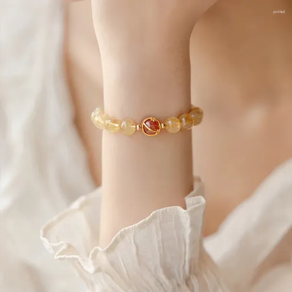 Strand Minar-pulseras de piedra Natural de cristal para mujer, Color amarillo claro Vintage, venta al por mayor, accesorios de pulsera con cuentas elásticas