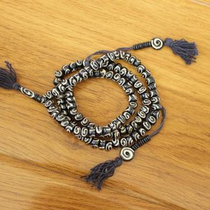 Strand ML207 Perles d'os de yak tibétain 108 Chapelet Mala 8mm 6mm Collier de prière bouddhiste Bracelets