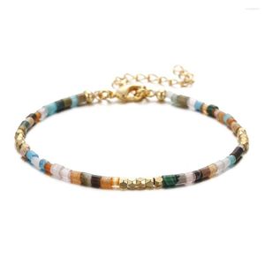 Strand MloveAcc Boho Fashion Jewelry Kolye Femmes 18K Gold plaqué Tiger's Semi-Precious Natural Stone Bracelet 5 Designs