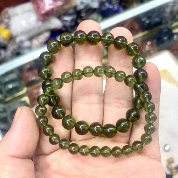Strand Moldavite Beads Bracelet de bijoux de pierres précieuses naturelles pour les hommes Femmes Gift Wholesale!