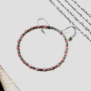 Strand Morchic Tourmaline rose pierres précieuses naturelles semi-précieuses perles femmes filles Bracelet réglable. Cadeau d'anniversaire 2.5mm