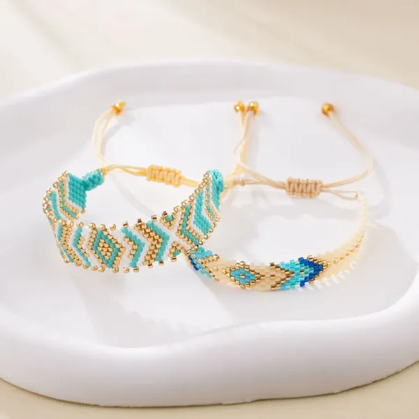 Strand Mosengkw Boho été Style ethnique Miyuki Bracelet fait à la main géométrie perle de verre