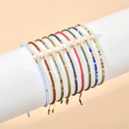 Strand Mosengkw Instagram minimaliste perle d'eau douce couleur bracelet de perles de riz pour les femmes bohème empilé cordon de perles