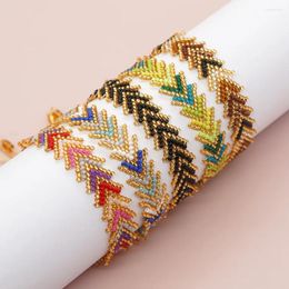 Strand Mosengkw Niche Design Minimalistische stijl Miyuki Mizhu Handgemaakte geweven regenboogpijl Bloemvormige damesarmband