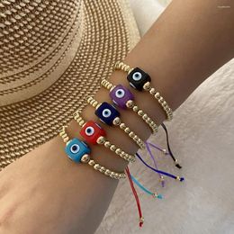 Strand Mosengkw – Bracelet de perles carrées contre le mauvais œil, Design Original, fait à la main, style Boho pour femmes