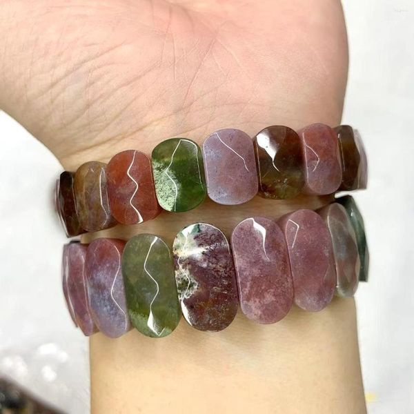 Pulsera de cuentas de piedra de ágata Multicolor para mujer, brazalete de joyería fina de piedras preciosas naturales, regalo al por mayor