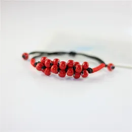 Stron multicouche aux haricots rouges à main perles de céramique tressées bon bracelet chanceux tissé c'est-à-dire sœurs pour femmes