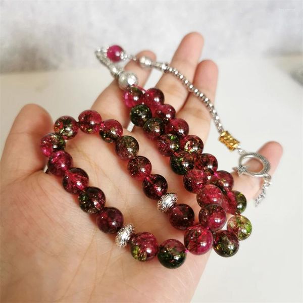 Strand musulmán Tasbih color cuarzo islámico Misbaha 33 Rosario pulsera árabe moda regalo Eid cristal cuentas de oración piedra Tesbih